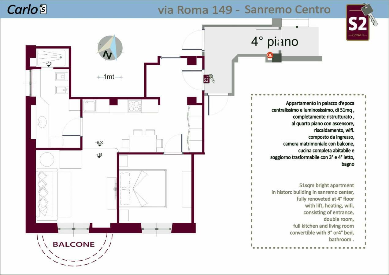 Carlos Bcs2 - Sanremo Center Suite - エクステリア 写真